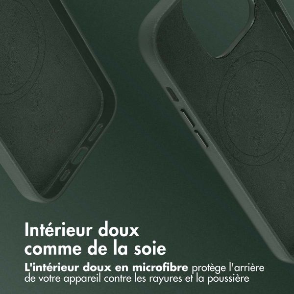 Accezz Coque arrière en cuir avec MagSafe Apple iPhone 14 Pro - Cedar Green