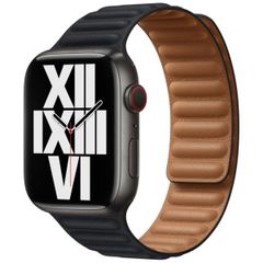 Apple Bracelet Leather Link Apple Watch Series 1 t/m 9 / SE (38/40/41 mm) | Series 10 / 11 (42 mm) - Taille S/M - Midnight Blue