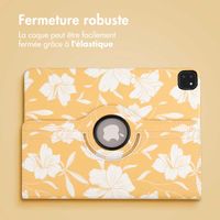 imoshion Coque Design rotatif à 360° Apple iPad Pro 12.9 (2018/2020/2021/2022) - Yellow Flowers