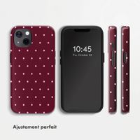 Selencia Coque arrière Vivid Apple iPhone 13 / 13 Pro - Happy Dots Burgundy