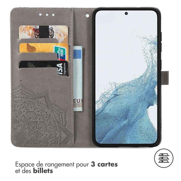 imoshion Etui de téléphone portefeuille Mandala Samsung Galaxy S23 - Gris