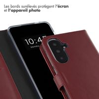 Selencia Étui portefeuille en cuir véritable Samsung Galaxy A36 / A56 - Burgundy