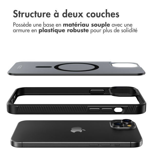 Accezz Coque Givrée Robuste avec MagSafe Apple iPhone 15 Plus - Noir