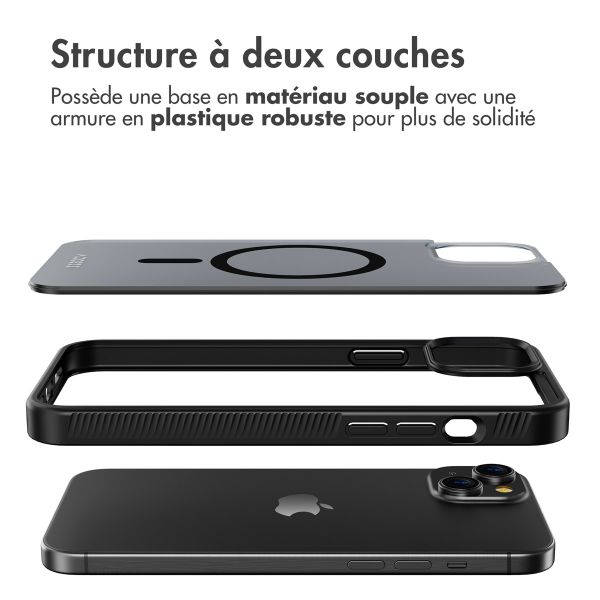 Accezz Coque Givrée Robuste avec MagSafe iPhone 15 Plus - Noir