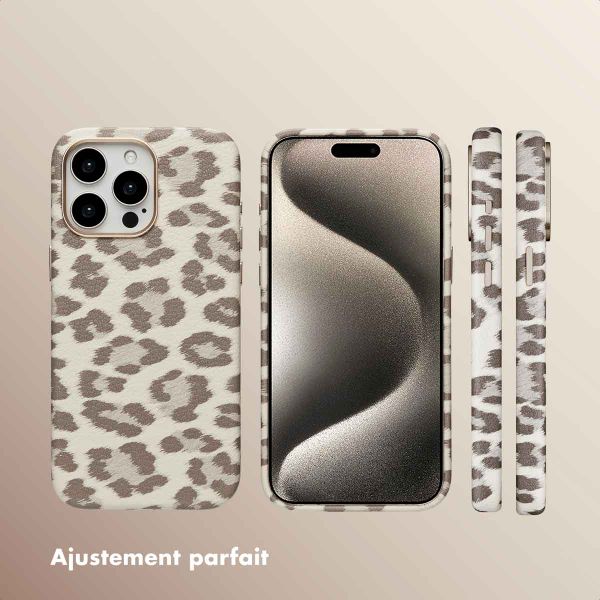 Selencia Coque Sabi imprimé panthère avec MagSafe Apple iPhone 15 Pro Max - Soft Ivory