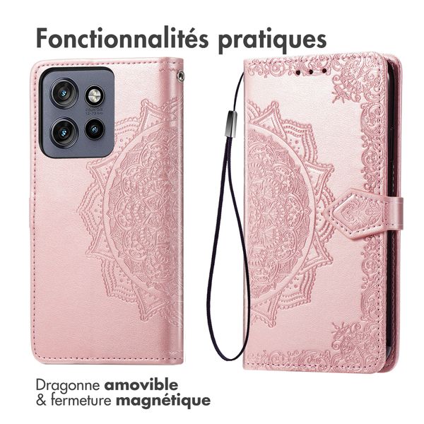 imoshion Etui de télephone Mandala Motorola Edge 60 Neo - Rose Doré