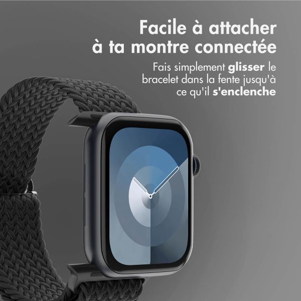 imoshion Bracelet tissé en nylon Apple Watch Series 1 á 9 / SE (38/40/41 mm) | Series 10 (42 mm) - Noir