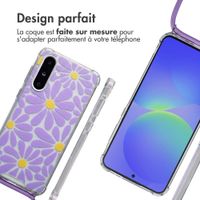 imoshion Coque Design avec cordon Samsung Galaxy A36 - Tropical Violet Flowers Connect