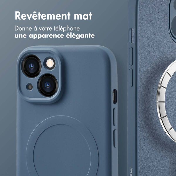 imoshion Coque Couleur avec MagSafe Apple iPhone 15 - Bleu foncé