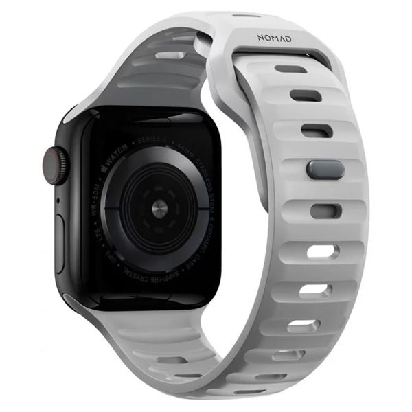 Nomad Bracelet Sport FKM Apple Watch Series 1 t/m 9 / SE (38/40/41 mm) | Series 10 / 11 (42 mm) - Lunar Gray