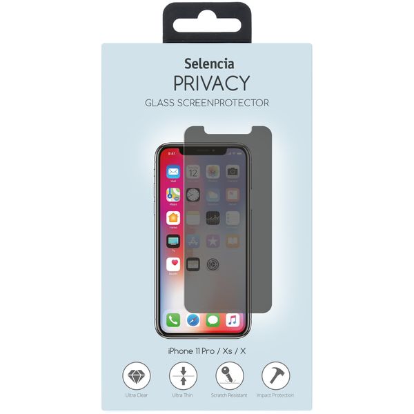 Selencia Protection d'écran en verre trempé Privacy iPhone 11 Pro / Xs / X