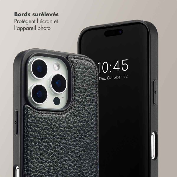 Selencia Coque arrière avec cordon et porte-cartes Nova iPhone 16 Pro - Noir