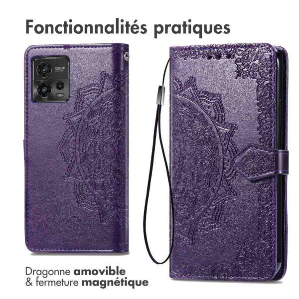 imoshion Etui de téléphone portefeuille Mandala Motorola Moto G72 - Violet