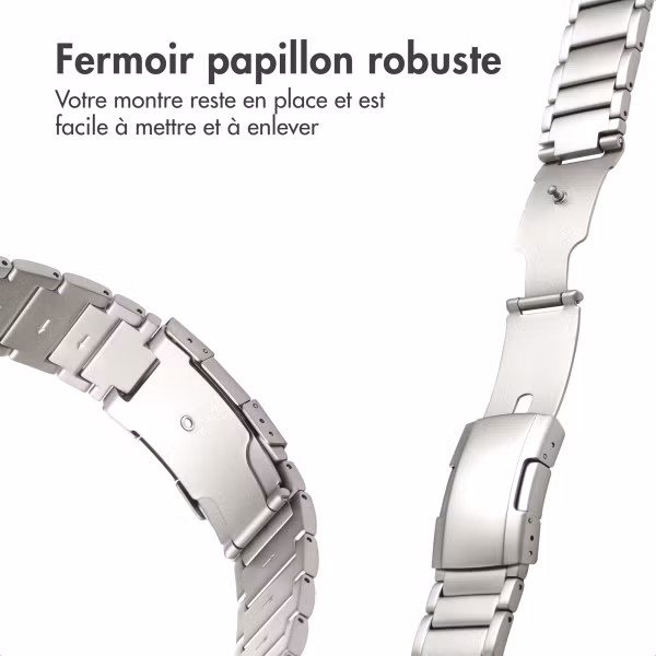 Accezz Bracelet en acier Titane mat  - Connexion Garmin 22 mm - Titanium