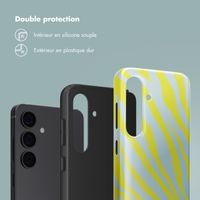 Selencia Coque arrière Vivid Samsung Galaxy S24 - Zebra Winter Sky Titanium Yellow