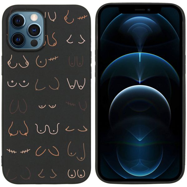 imoshion Coque Design iPhone 12 (Pro) - Boobs all over - Noir