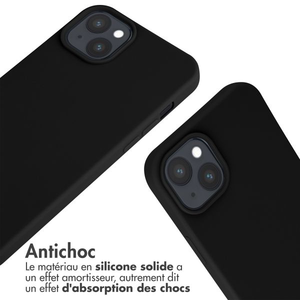 imoshion Coque en silicone avec cordon Apple iPhone 15 Plus - Noir