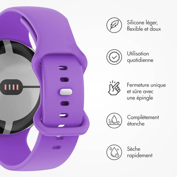 imoshion Bracelet en silicone Google Pixel Watch 3 - 45 mm - Taille L - Violet