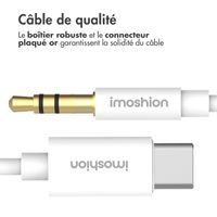 imoshion ﻿Câble AUX - Câble audio 3,5 mm / Jack vers USB-C - Mâle vers USB-C - 1 mètre - Blanc