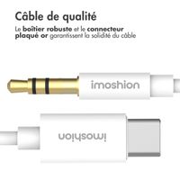 imoshion ﻿Câble AUX - Câble audio 3,5 mm / Jack vers USB-C - Mâle vers USB-C - 1 mètre - Blanc