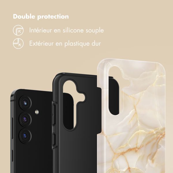 Selencia Coque arrière Vivid Samsung Galaxy S25 FE - Golden Beige Marble