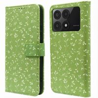 imoshion Étui de télephone portefeuille Design Xiaomi Poco X6 Pro - Green Flowers