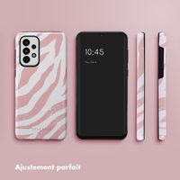 Selencia Coque arrière Vivid Tough Samsung Galaxy A33 - Colorful Zebra Old Pink