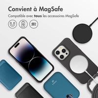 imoshion Coque arrière Color avec cordon amovible et MagSafe Apple iPhone 14 Pro - Black Coffee