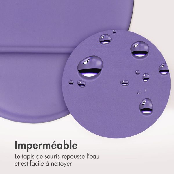 imoshion Tapis de souris ergonomique - Tapis de souris avec repose-poignet - 30 x 25 cm - Lilas