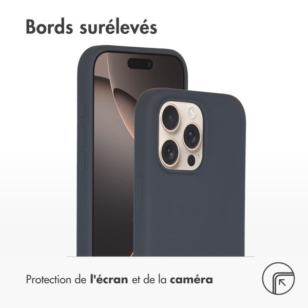 Accezz Coque Liquid Silicone avec MagSafe Apple iPhone 16 Pro Max - Bleu foncé