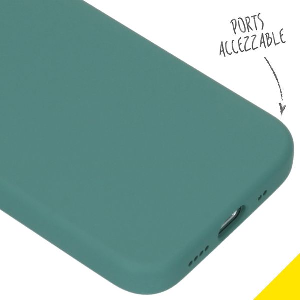 Accezz Coque Liquid Silicone iPhone 12 Mini - Vert foncé