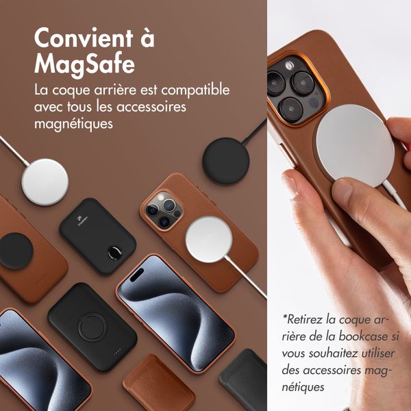Accezz Étui de téléphone portefeuille en cuir 2-en-1 avec MagSafe Samsung Galaxy S25 Plus - Sienna Brown