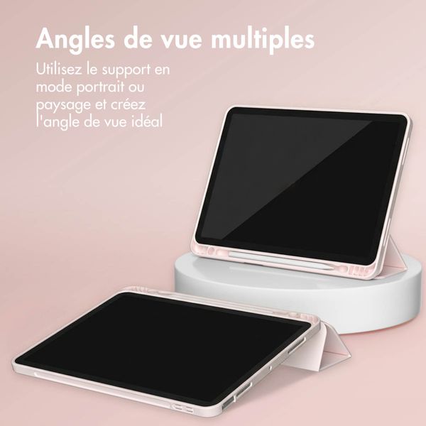 Accezz Coque tablette portefeuille Smart Silicone Apple iPad Air 13 pouces (2026) M4 / (2025) M3 / (2024) M2 - Rose