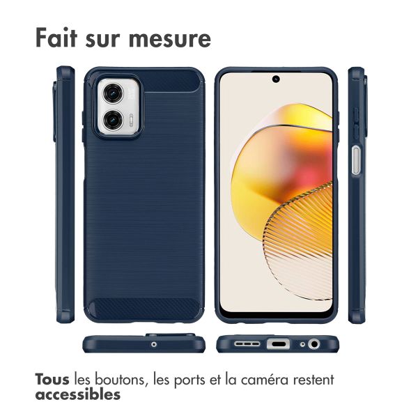 imoshion Coque Brushed Motorola Moto G73 - Bleu foncé