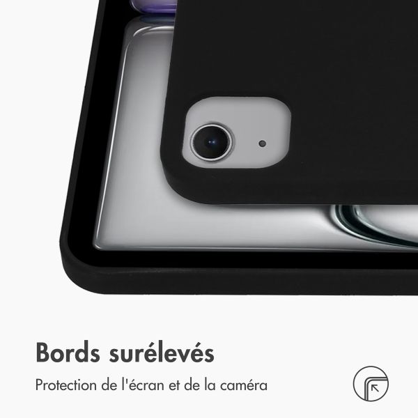 Accezz Coque Liquid Silicone avec porte-stylet Apple iPad Air 13 pouces (2025) M3 / (2024) M2 - Noir