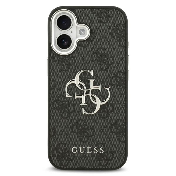 Guess Coque 4G Metal Logo Backcover Apple iPhone 17 - Silver Edge - Black