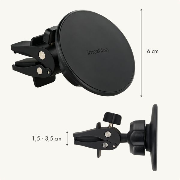 imoshion Support de téléphone pour voiture - Magnétique - Grille de ventilation - Noir