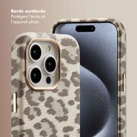 Selencia Coque Sabi imprimé panthère avec MagSafe Apple iPhone 15 Pro - Soft Ivory