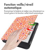 imoshion Design Slim Hard Case Sleepcover Kobo Clara Colour / BW - Orange Flowers Connect