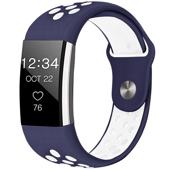 imoshion Bracelet sportif en silicone Fitbit Charge 2 - Bleu / Blanc