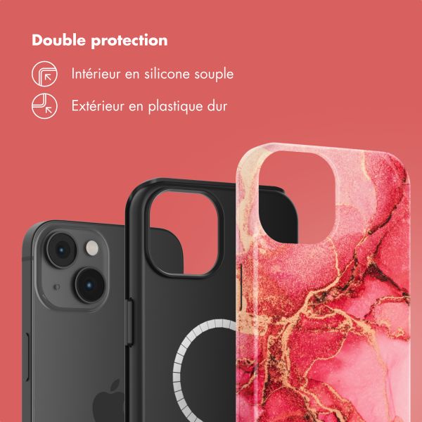 Selencia Coque arrière Vivid Tough avec MagSafe iPhone 14 - Rosy Marble