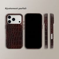 Selencia Coque arrière Croco avec MagSafe Apple iPhone 17 Pro Max - Choco Brown