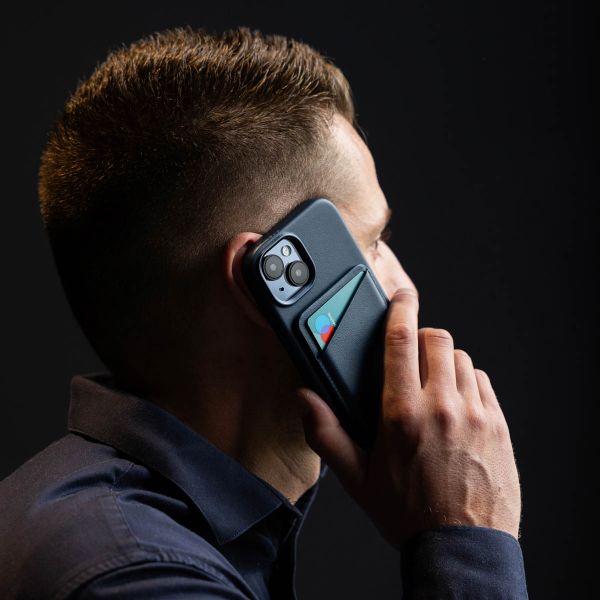 Accezz Porte-cartes en cuir - Compatible avec MagSafe et Qi2 - Nightfall Blue