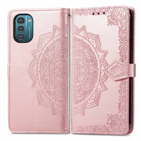 imoshion Etui de téléphone portefeuille Mandala Nokia G11 / G21 - Rose Dorée