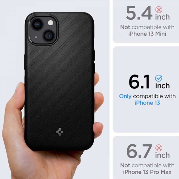 Spigen Coque arrière MagSafe Armor Apple iPhone 13 - Noir