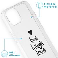 imoshion Coque Design iPhone 13 - Live Laugh Love - Noir