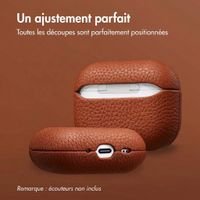 Accezz Coque en cuir véritable  Apple Airpods Pro 3 - Cognac