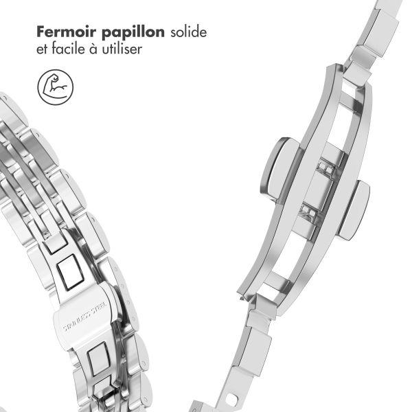 Selencia Bracelet en acier slim style Jubilee Apple Watch Series 1 t/m 9 / SE (38/40/41 mm) | Series 10 / 11 (42 mm) - Argent