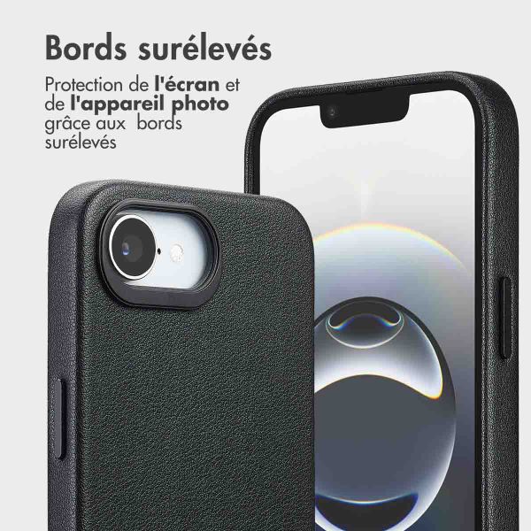 Accezz Étui de télephone portefeuille en cuir 2-en-1 avec MagSafe Apple iPhone 16e - Onyx Black