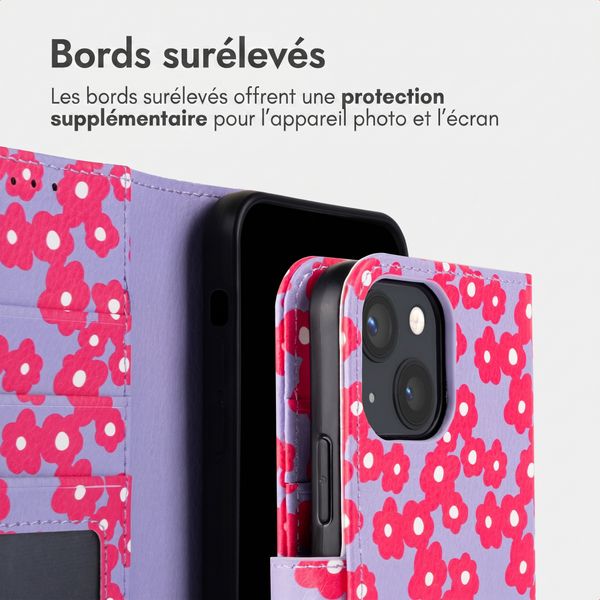 imoshion Étui de télephone portefeuille Design Apple iPhone 13 - Dusty Rose Blossoms